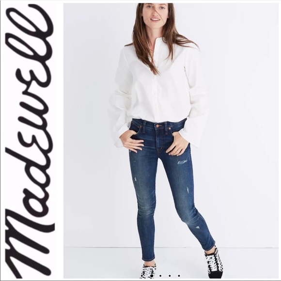 Madewell High Rise Skinny Distressed Jeans Size 28 EUC - Picture 2 of 16